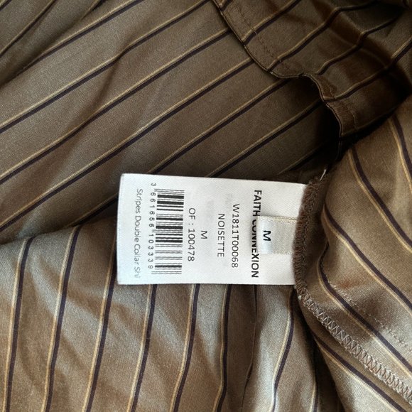 Faith Connexion 1/3 button up Silk & Viscose Striped Shirt - Picture 8 of 10
